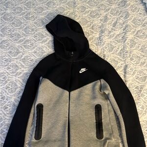 Youth Large Nike Tech Black and Gray Hoodie